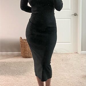 Zara long sleeve Maxi Dress Stone Blue Size Medium